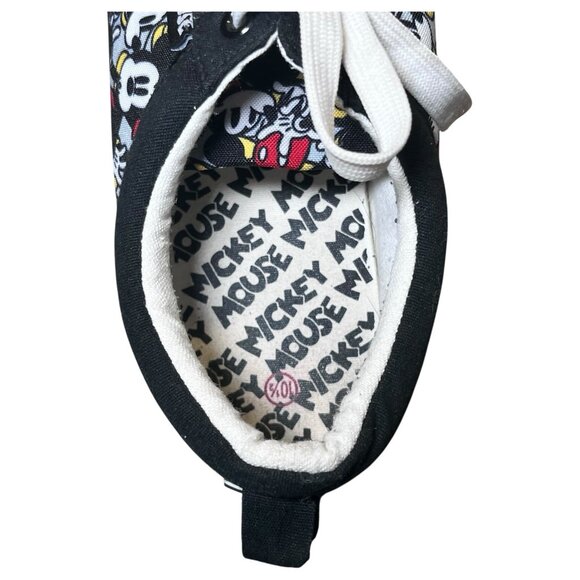 Disney Mickey Mouse tennis shoes black canvas lace up Ground up Size M 10.5 L 12 - Picture 9 of 13